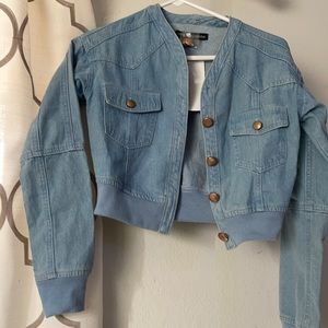 NWT Crop Denim Jacket Naked Wardrobe